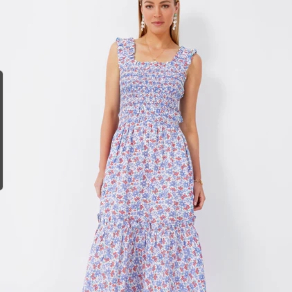 Sea New York Floral Maxi Dress in Blue and Pink